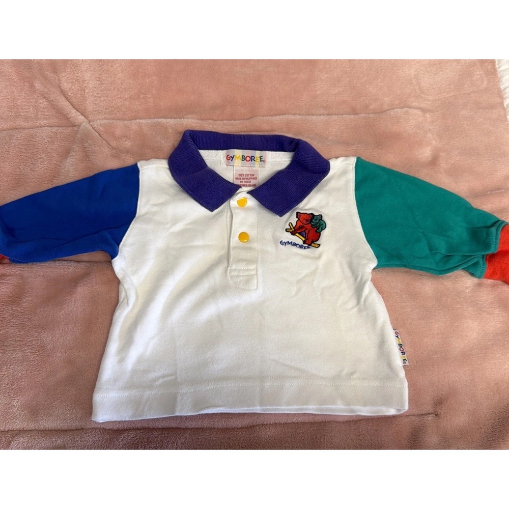Vintage 90s Gymboree Boys Polo Shirt Rainbow Tag